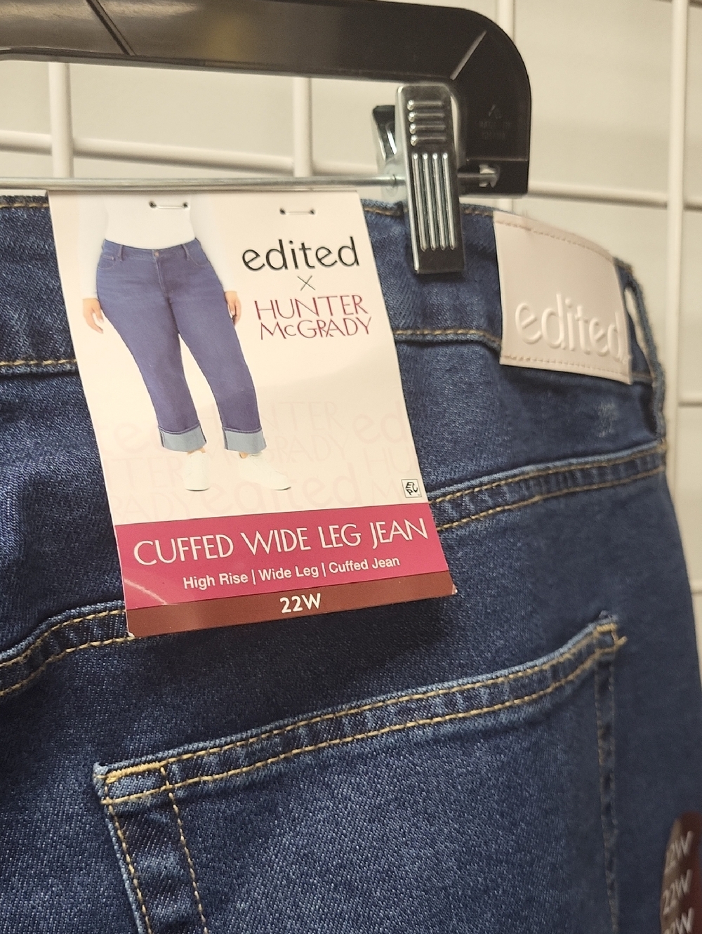NWT, edited x Hunter McGrady Cuffed Wide Leg Jean - SIZE 22W